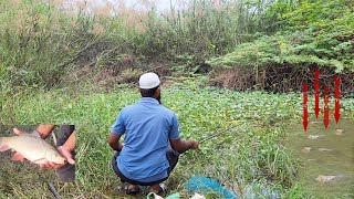 FISHINGquotTHE ART OF SINGLE HOOK FLOAT FISHING IN ROHUquotFISHER MAN CATCHING ROHUFISH AND TILAPIAFISHES [upl. by Darryn]