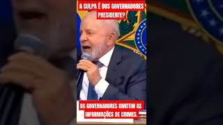 LULA CULPA os GOVERNADORES por CRISE na SEGURANÇA PÚBLICA lula bolsonaro estados segurança pt [upl. by Ahsienahs509]