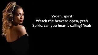 Beyonce  Spirit Lyrics [upl. by Sakiv551]