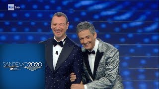 Sanremo 2020  Fiorello e il monologo sulletà che avanza [upl. by Joelynn]