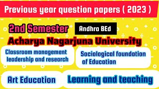 2nd Semester Previous year question papers 2023 [upl. by Anoerb]