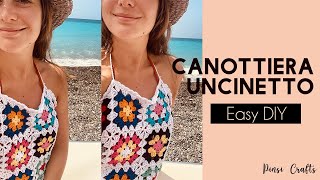 CANOTTIERA ALLUNCINETTO  Crochet tutorial easy DIY [upl. by Gerger]