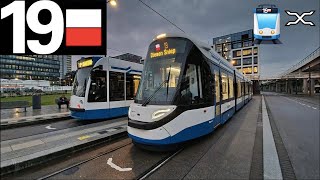 🚊 GVB Amsterdam Tramlijn 19 Cabinerit Flevopark  Station Sloterdijk  CAF Urbos 100  15G [upl. by Citarella]