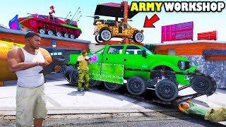 Franklin Upgrade His House To ARMY WORKSHOP In GTA 5  SHINCHAN and CHOP [upl. by Gavrah]