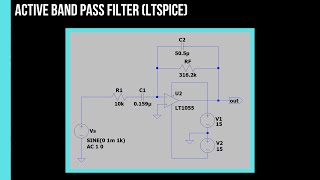 Active Band Pass Filter LTspice [upl. by Simah]