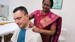 ASMR Strong ayurvedic neck and head massage by Bharti [upl. by Stelu]