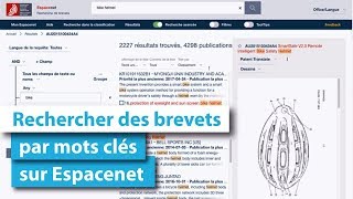 Recherche brevet par mots clés sur Espacenet [upl. by Arahsak]