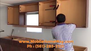 Installing Kitchen Cabinets Into Your Mobile Home [upl. by Lotsirb459]