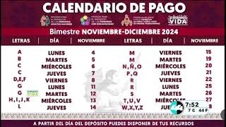 Calendario de pago Bienestar [upl. by Namwen]