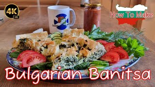 Bulgarian Banitsa Traditional Dish  Pastry  How To make [upl. by Lilli]