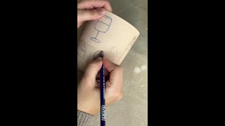 How to use an underglaze pencil ❤️ [upl. by Chadd550]