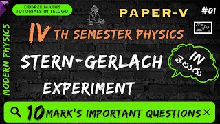 1SternGerlach Experiment  Modern physics  unit1  4th sem physics paper5 modernphysics [upl. by Etterual190]