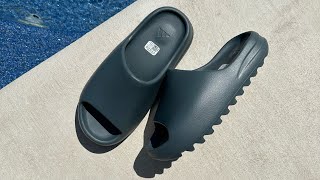 Yeezy Slide Slate Marine Unboxing Review amp Sizing Guide [upl. by Woodhouse]