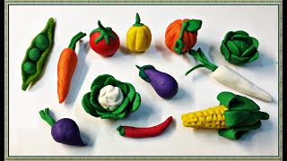 How to make realistic vegetables with Playdough  Modelling Clay  DIY Clay Vegetables Making ideas [upl. by Cyprian]