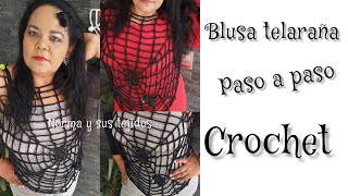 Blusa Telaraña a crochet🕷 diademuertos blusasnorma [upl. by Onairotciv]