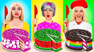 Me vs Grandma Cooking Challenge  Cake Decorating Cooking Hacks by YUMMY JELLY [upl. by Courtenay]