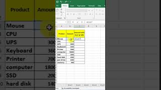 Quick Calculation of Amount With IGST In Excel  shorts excelshorts ytshorts [upl. by Emmi]