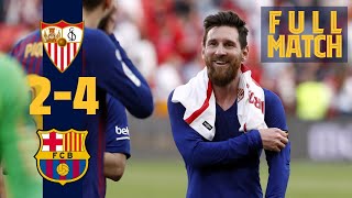 FULL MATCH Sevilla  Barça 2019 Messi scores 50th hattrick in sixgoal thriller [upl. by Hansiain803]