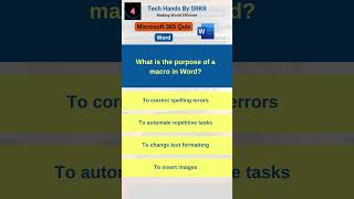 What is the purpose of a macro in Word WordTraining WordQuiz Microsoft365 MSWordQuiz [upl. by Rosner243]