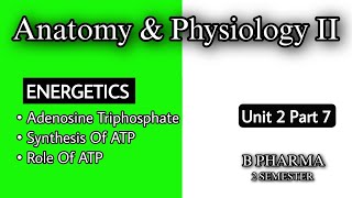 ADENOSINE TRIPHOSPHATE  BIOSYNTHESIS OF ATP  ROLE OF ATP  STRUCTURE OF ATP  ENERGETICS B PHARMA [upl. by Netfa]