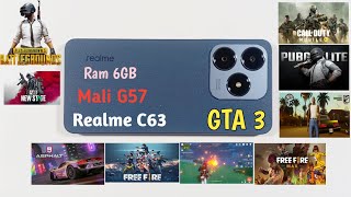 Realme C63 Game Test amp Review  All Games Graphics Test Ram 6GB Unisoc Tiger 612 Battery 5000Mah [upl. by Ocsirf]