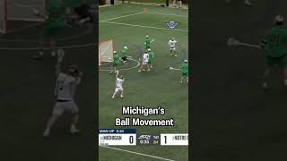 BEAUTIFUL Ball Movement from Michigan shorts lacrosse [upl. by Lusty]