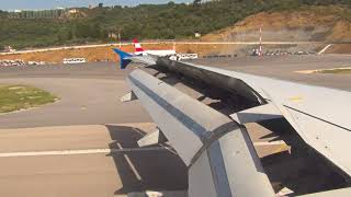 Approach and landing on Skiathos and fast braking plane on short runway [upl. by Pazia]