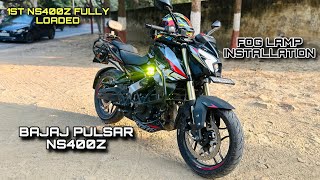 BAJAJ PULSAR NS400Z  HJG FOG LIGHT  1ST NS400Z FULLY LOADED [upl. by Gayelord230]