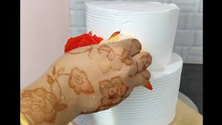 how to make anniversary two tier cake with two flavourunique cake designAnniversary cake [upl. by Adnamaa]