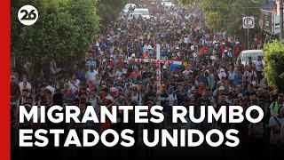 Una nueva caravana de migrantes parte a Estados Unidos  26Global [upl. by Airdnaid248]