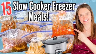 15 DUMP amp GO Slow Cooker Freezer Meals  Quick and EASY Tasty Crockpot Recipes  Julia Pacheco [upl. by Euqinu]