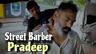 Asmr Semi Intense head massage by Indian Street barber Pradeep  Rain Asmr sound [upl. by Windsor233]