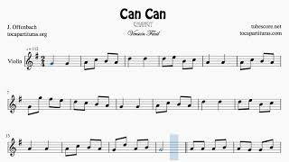 Can Can Easy Sheet Music for Violin Original Tone G Major [upl. by Lotus]