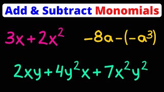 Adding amp Subtracting Monomials  Eat Pi [upl. by Dnomsed74]