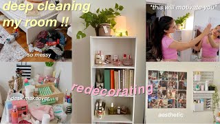 DEEP CLEAN and ORGANIZE MY ROOM with me 🧼 redecorating cleaning motivation satisfying [upl. by Pascale135]