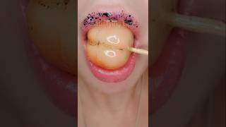 ASMR Satisfying Eating Marzipan Peach 🍑 asmr asmreating youtubechamps [upl. by Dnomsaj]