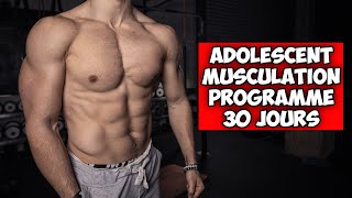 Adolescent programme musculation complet 30 jours  10min à la maison sans matériel [upl. by Enimajneb908]