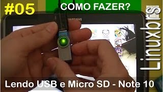 Lendo com um cabo USB no Note 10 05  COMO FAZER  Com Linuxbrs  PTBR  Brasil [upl. by Mayram]