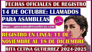 🥳👇FECHAS OFICIALES DE REGISTRO BECA RITA CETINA GUTIERREZ 20242025👇😱 [upl. by Korff]