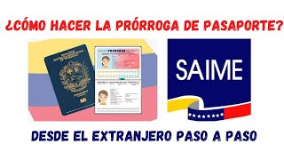 Cómo Renovar Pasaporte Venezolano en el Exterior SAIME Paso a Paso 2023 CARALBERZ [upl. by Dicky]