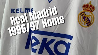 KitMMcom Unpacking Real Madrid 199697 Home Shirt  Raul 7 Nameset Vintage Football Jersey dhgate [upl. by Nan]