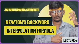 EXAMPLE OF NEWTONS BACKWORD INTERPOLATION METHODENGINEERINGMATHS4 by CHIRAG SOLANKI [upl. by Melborn]