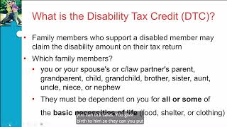 Financial Literacy Disability Tax Credit [upl. by Tama]