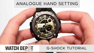 How To Adjust Time on GShock Analogue and Digital Watches  Tutorial [upl. by Manuela725]