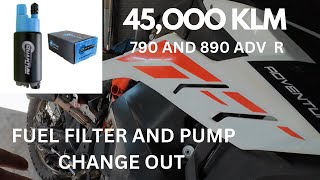 ktm 790 amp 890 adv r fuel filter and fuel pump replaced under 250 a quick easy job in under 1 hour [upl. by Sharla]