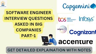 SOFTWARE ENGINEER INTERVIEW QUESTION PART 1 infosys accenture cognizant wipro tcs [upl. by Ajssatsan822]