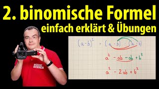 2 binomische Formel  einfach erklärt mit Übungen  Lehrerschmidt [upl. by Kantor421]