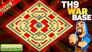 NEW UNBEATEN Town Hall 9 WAR Base with Copy Link 2024  TH9 CWL BASE Clash of Clans 1260 [upl. by Pantin220]