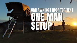 Is it hard to set up the car awning tent and roof top tent alone [upl. by Harewood]