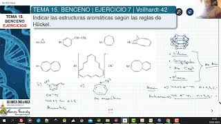 TEMA 15 BENCENO  EJERCICIO 7 AROMATICIDAD Y REGLAS DE HÜCKEL [upl. by Gilges]